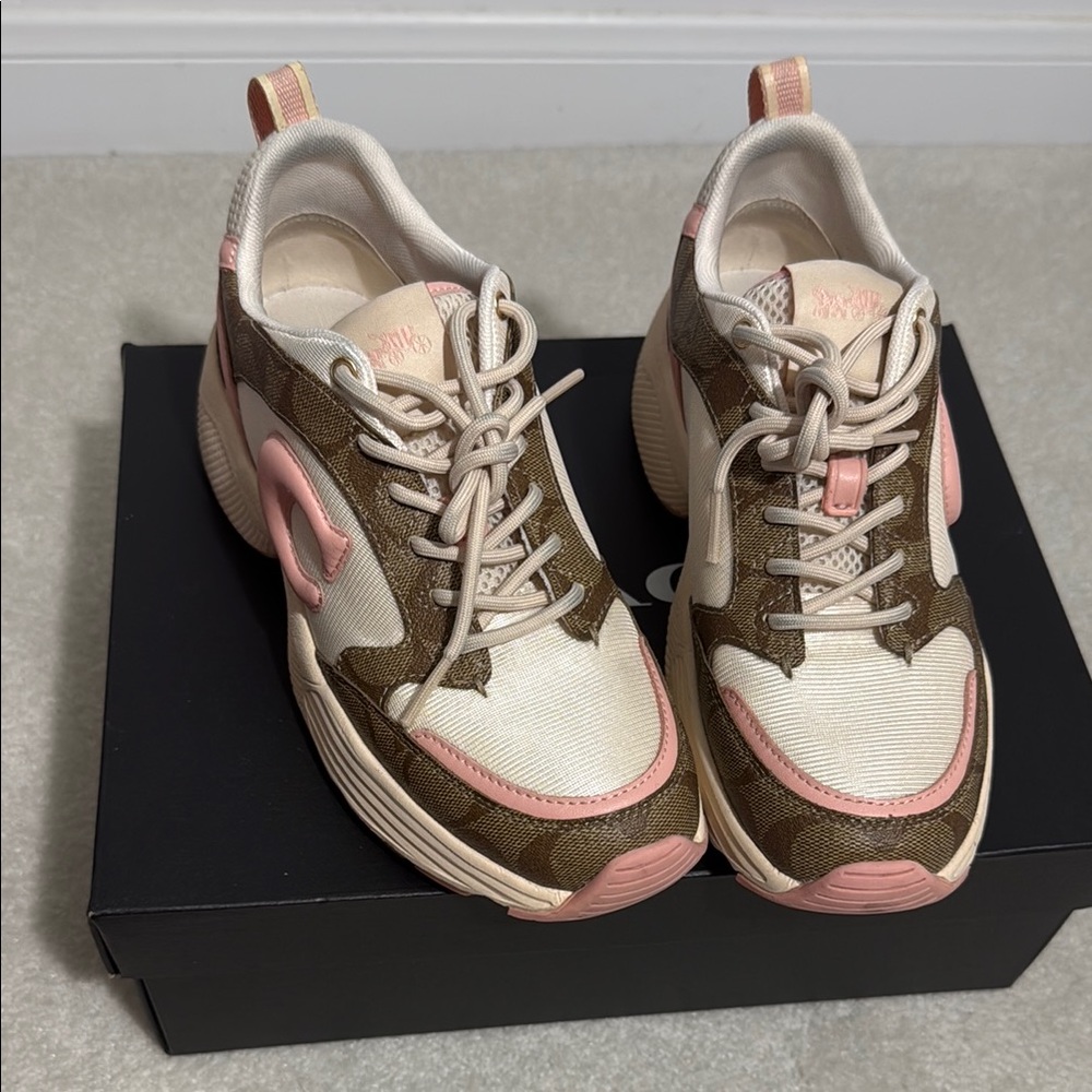 Stylish Pink and Brown Women's Sneakers
